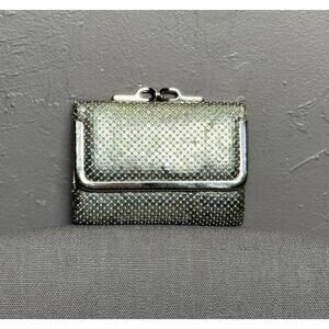 1970's - 1980's Silver Mesh Wallet by Gold Crest Deadstock Pewter Silver Disco